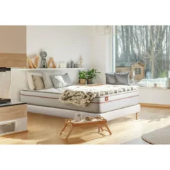 Marmottes & CoEnsemble LE PAISIBLE Memoire de forme BioVisco sommier Blanc