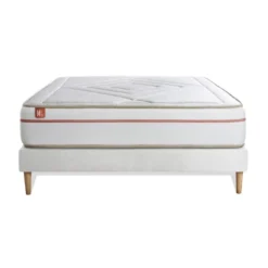 Marmottes & CoEnsemble LE PAISIBLE Memoire de forme BioVisco sommier Blanc