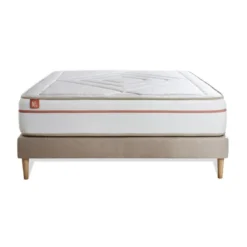 Marmottes & CoEnsemble LE PAISIBLE Memoire de forme BioVisco sommier Beige