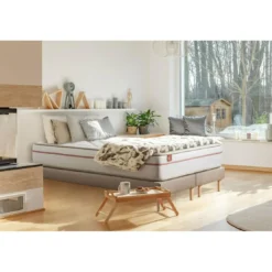 Marmottes & CoEnsemble LE PAISIBLE Memoire de forme BioVisco double sommiers Beige