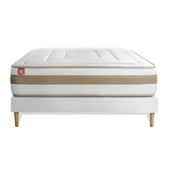Marmottes & CoEnsemble LE RAFFINÉ Ressorts ensaches Memoire de forme BioVisco Maxi epaisseur sommier Blanc