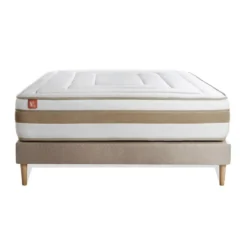 Marmottes & CoEnsemble LE RAFFINÉ Ressorts ensaches Memoire de forme BioViscoMaxi epaisseur sommier kit Beige