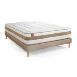 Marmottes & CoEnsemble LE RAFFINÉ Ressorts ensaches Memoire de forme BioViscoMaxi epaisseur sommier kit Beige