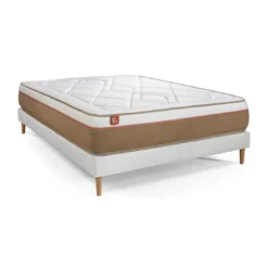 Marmottes & CoEnsemble LE SOYEUX Ressorts ensaches Memoire de forme BioVisco sommier kit Blanc