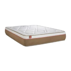 Marmottes & CoEnsemble LE SOYEUX Ressorts ensaches Memoire de forme BioVisco double sommiers Beige