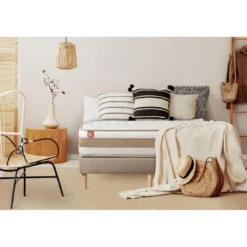 Marmottes & CoEnsemble LE TENDRE Ressorts ensaches Memoire de forme 7 zones de confort double sommiers Beige