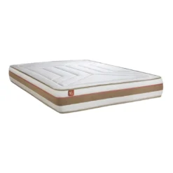 Marmottes & CoEnsemble LE TENDRE Ressorts ensaches Memoire de forme 7 zones de confort double sommiers Beige