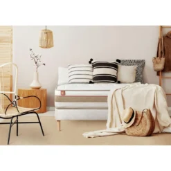 Marmottes & CoEnsemble LE TENDRE Ressorts Memoire de forme 7 zones de confort sommier kit Blanc