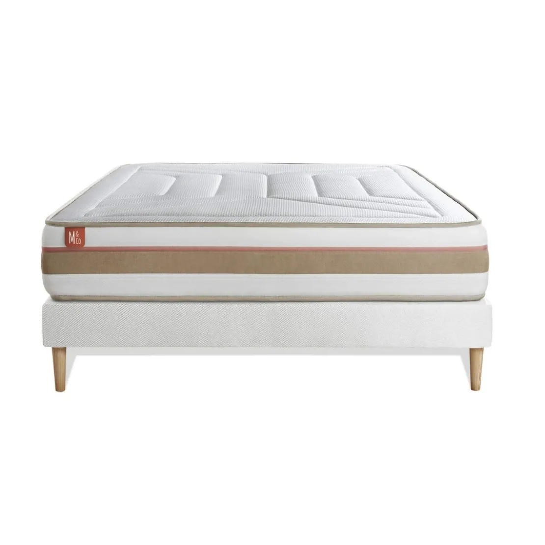 Marmottes & CoEnsemble LE TENDRERessorts ensaches Memoire de forme 7 zones de confort sommier Blanc