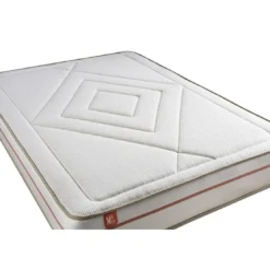 Marmottes & CoPack prêt a dormir matelas LE PAISIBLE Memoire de forme BioVisco sommier kit Blanc 2 oreillers couette