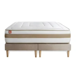 Marmottes & CoPack prêt a dormir matelas LE RAFFINÉ Ressorts ensaches Memoire de forme BioVisco double sommiers Beige