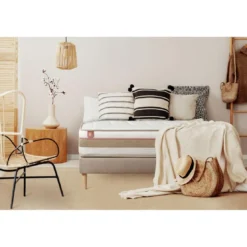 Marmottes & CoPack prêt a dormir matelas LE TENDRE Ressorts ensachesMemoire de forme sommier kit Beige