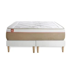 Marmottes & CoPack prêt a dormir matelas LE SOYEUX Ressorts ensaches Memoire de forme BioVisco double sommiers Blanc