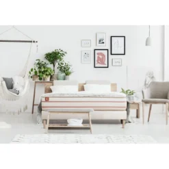 Marmottes & CoPack prêt a dormir matelas LE DOUX Memoire de formesommier kit Blanc 2 oreillers couette