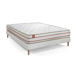 Marmottes & CoPack prêt a dormir matelas LE DOUX Memoire de formesommier kit Blanc 2 oreillers couette