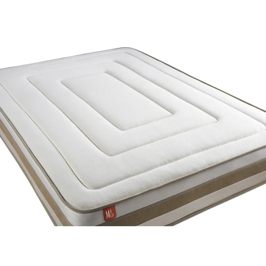 Marmottes & CoPack prêt a dormir matelas LE RAFFINÉ Ressorts ensaches Memoire de forme BioVisco sommier Beige