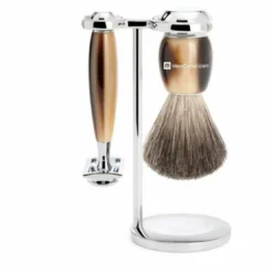 Mencorner.ComSet de Rasage Corne Rasoir de Sécurité - 3 pièces-Mencorner