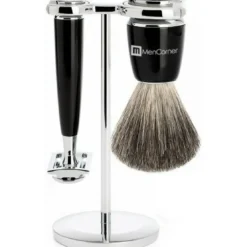 Mencorner.ComSET DE RASAGE 3 PIÈCES - Manche Résine noire-Mencorner