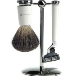 Mencorner.ComSET DE RASAGE 3 PIECES BLANC - Lames Mach 3®-Mencorner