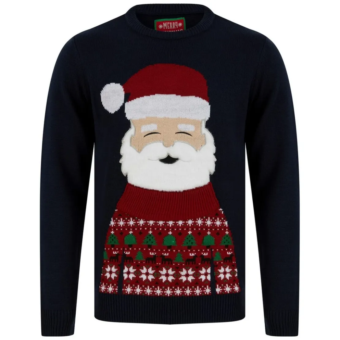 Merry ChristmasPull de noel homme bleu