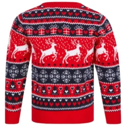Merry ChristmasPull Fille Noel SNOW REINDEER rouge