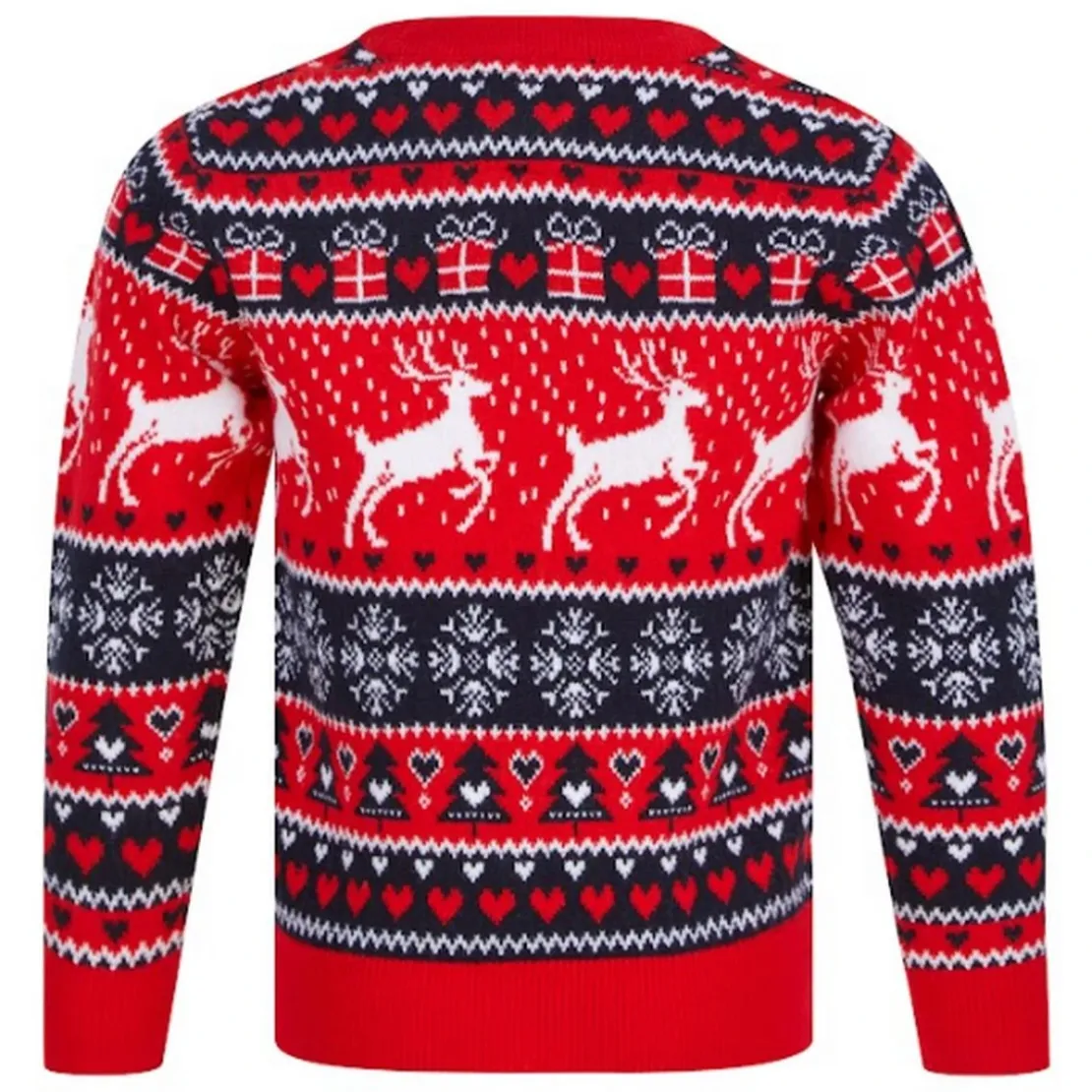 Merry ChristmasPull Fille Noel SNOW REINDEER rouge