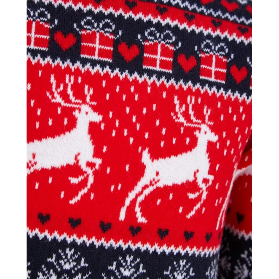 Merry ChristmasPull Fille Noel SNOW REINDEER rouge