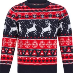 Merry ChristmasPull Fille Noel SNOW REINDEER bleu