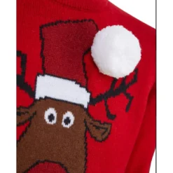 Merry ChristmasPull Garçon Noel REINDEER rouge