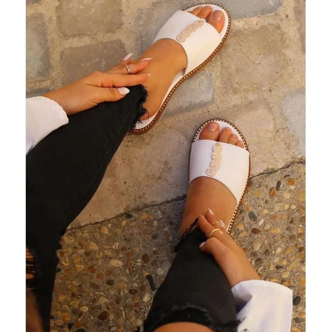 Mes jolis nu piedsSandales femme cuir blanche