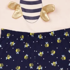 Mon P'tit DodoEnsemble Pyjama filette haut uni avant imprimé devant et short imprimé nude