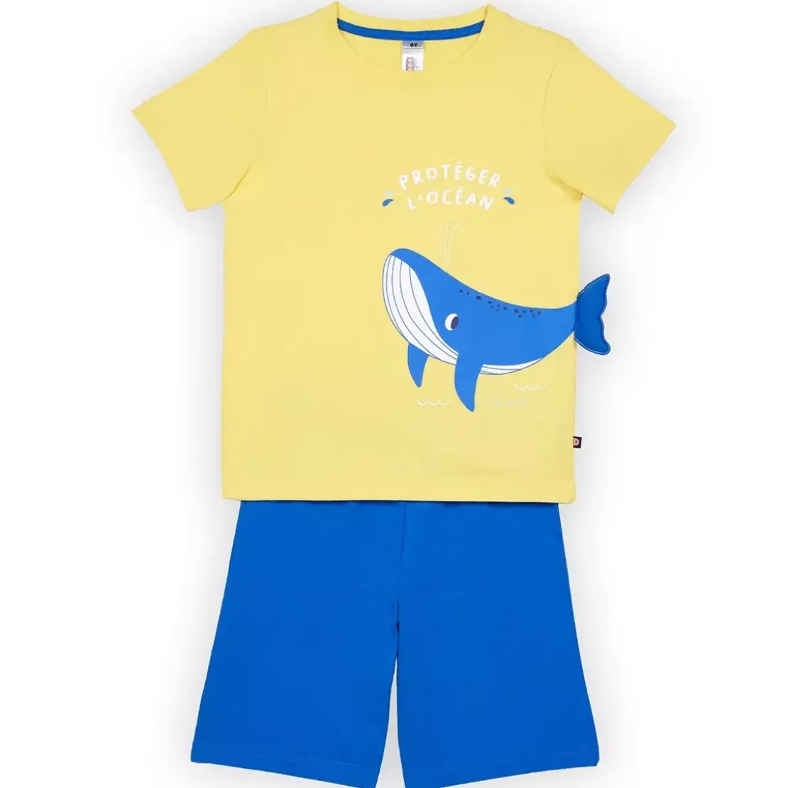 Mon P'tit DodoEnsemble Pyjama shortGarçon haut uni avant imprimé devant ou bas uni