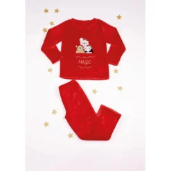 Mon P'tit DodoPyjama Long fille - Rouge Imprimé - Noël