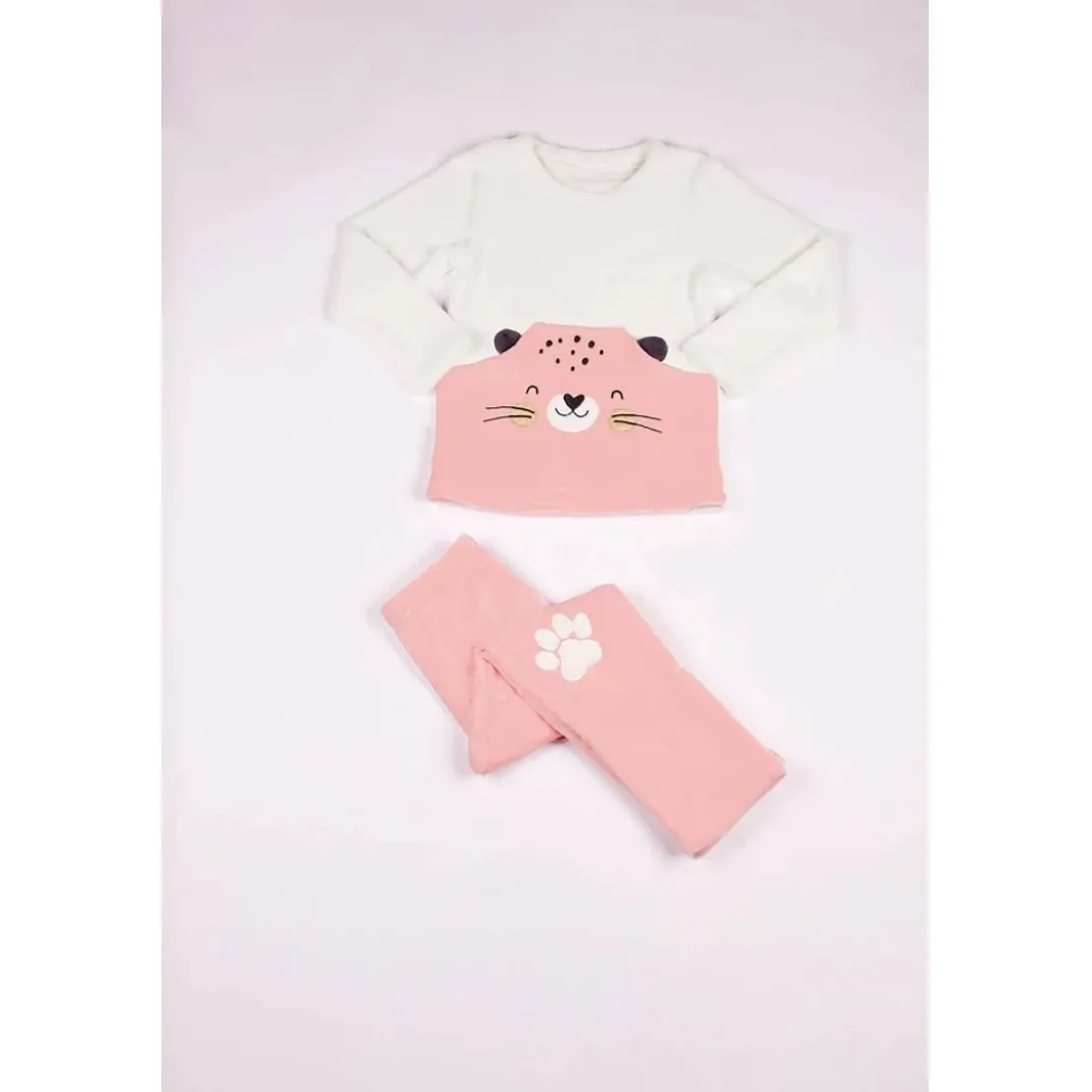 Mon P'tit DodoPyjama Long fille - Blanc et Rose - Petit Tigre