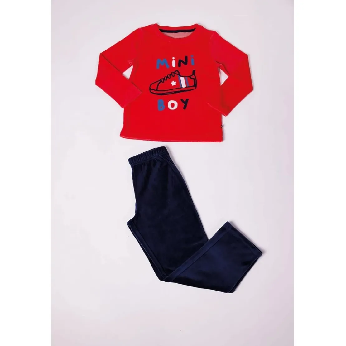 Mon P'tit DodoPyjama Long Garçon - Rouge Imprimé / Bleu Marine