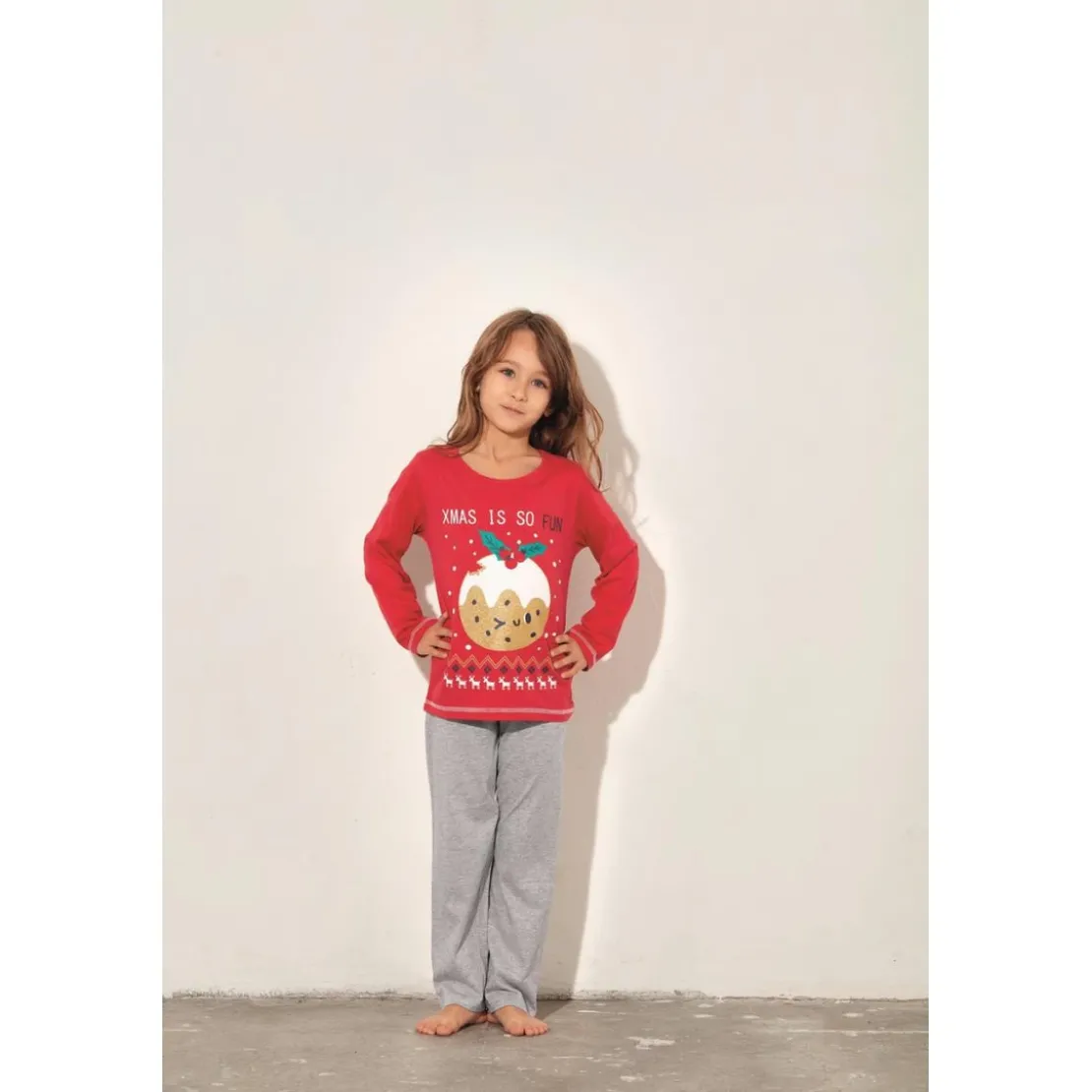 Mon P'tit DodoPyjama long manches longues rouge en coton
