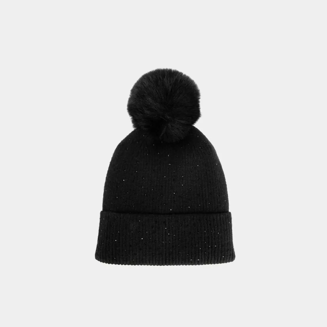 MorganBonnet femme noir avec pomponen viscose