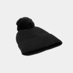 MorganBonnet femme noir avec pomponen viscose