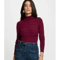 MorganPull col montant en viscose Prune