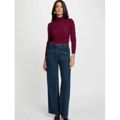 MorganPull col montant en viscose Prune