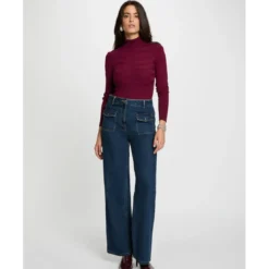 MorganPull col montant en viscose Prune