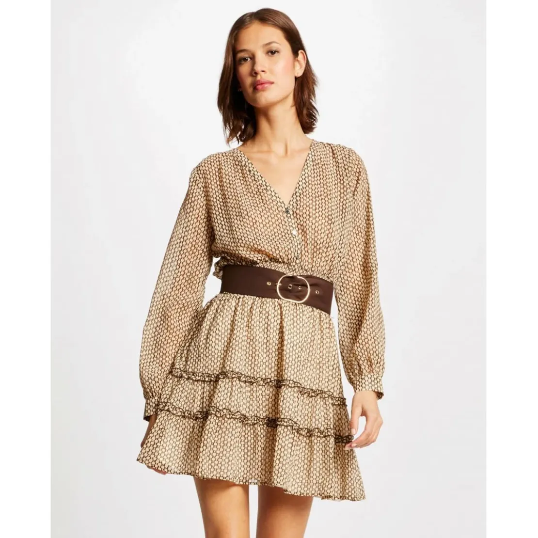 MorganRobe évasée imprimé géométrique multicolore