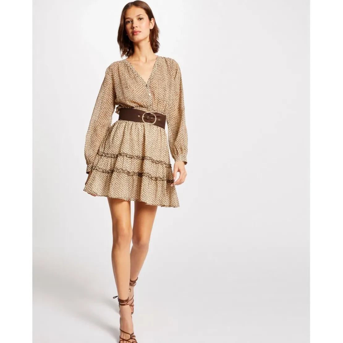 MorganRobe évasée imprimé géométrique multicolore