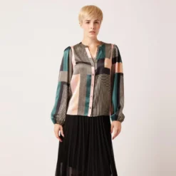 Naf NafChemise motifs asymétriques vert