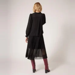 Naf NafChemise uni détails volants noir