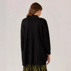 Naf NafGilet long à poche noir en viscose