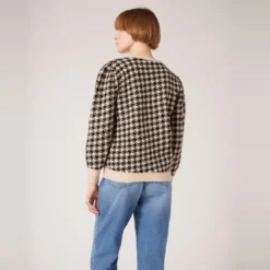Naf NafGilet pied de poule bicolore noir