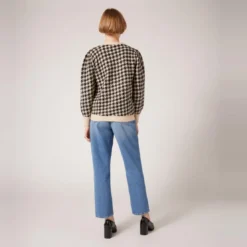 Naf NafGilet pied de poule bicolore noir