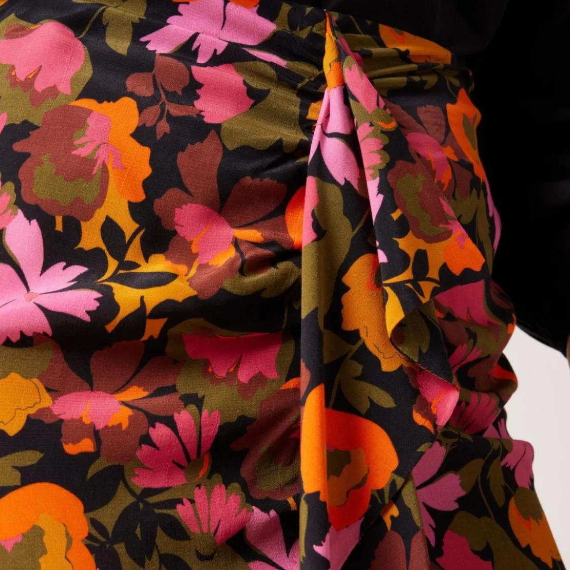 Naf NafJupe midi imprimée orange en viscose