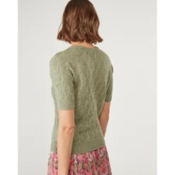 Naf NafPull manches courtes maille ajouré vert